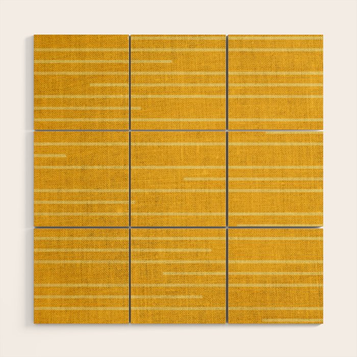 Geometric Art, Colorful Stripes, Yellow Wood Wall Art Gallery Image 1