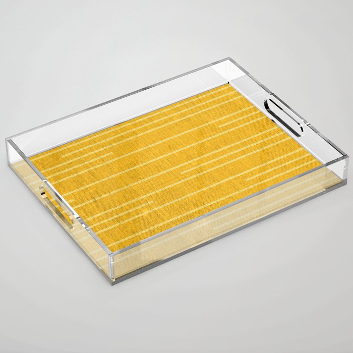 Geometric Art, Colorful Stripes, Yellow Acrylic Tray Gallery Image 1