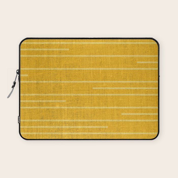 Geometric Art, Colorful Stripes, Yellow Laptop Sleeve Gallery Image 1