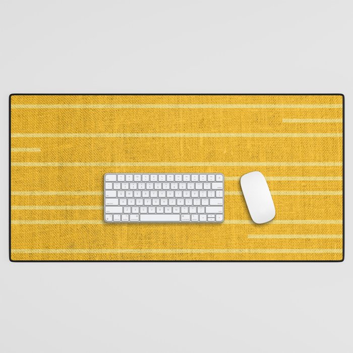Geometric Art, Colorful Stripes, Yellow Desk Mat Gallery Image 1