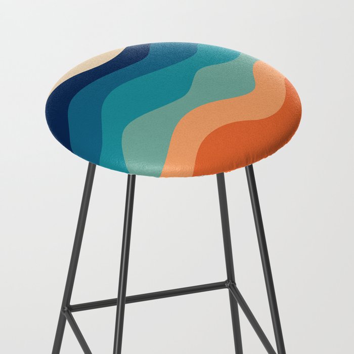 Retro 70s Waves Stool Gallery Image 2