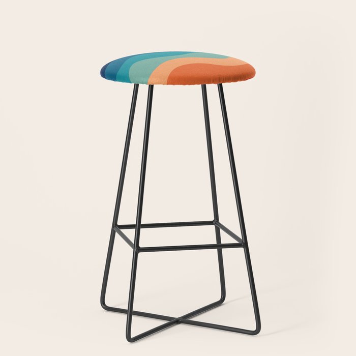 Retro 70s Waves Stool Gallery Image 1