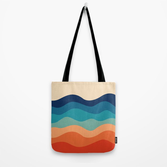Retro 70s Waves Tote Bag Gallery Image 2