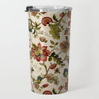 Red Green Jacobean Floral Embroidery Pattern Travel Mug Gallery Image 3