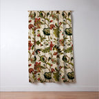 Red Green Jacobean Floral Embroidery Pattern Window Curtain Gallery Image 3