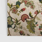 Red Green Jacobean Floral Embroidery Pattern Poster Gallery Image 3