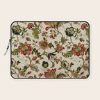 Red Green Jacobean Floral Embroidery Pattern Laptop Sleeve Gallery Image 1
