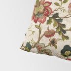 Red Green Jacobean Floral Embroidery Pattern Pillow Sham Gallery Image 4