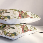 Red Green Jacobean Floral Embroidery Pattern Pillow Sham Gallery Image 3
