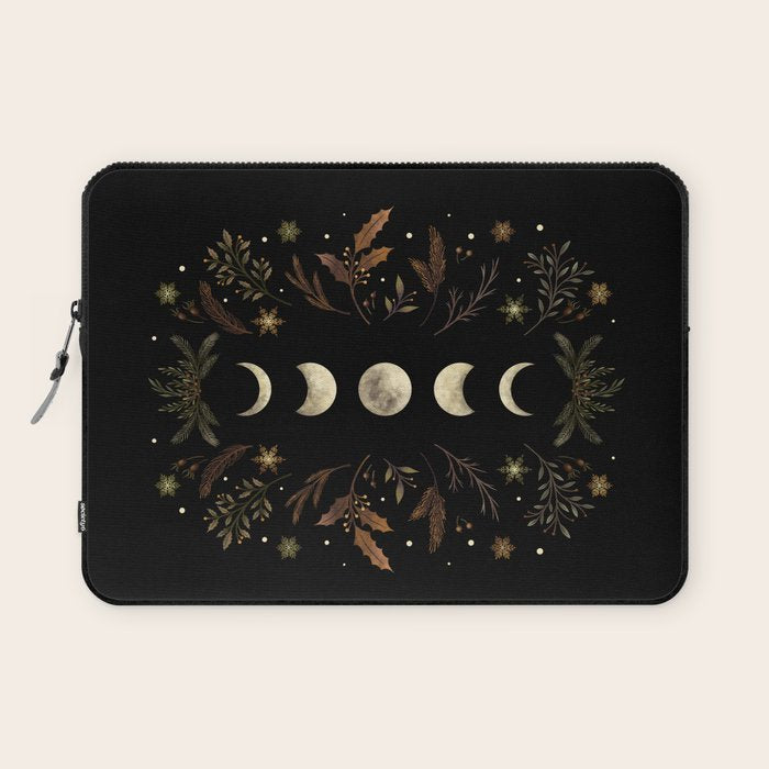 Moonlight Garden - Winter Brown Laptop Sleeve Gallery Image 1