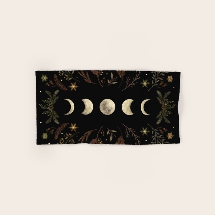 Moonlight Garden - Winter Brown Hand & Bath Towel Gallery Image 1