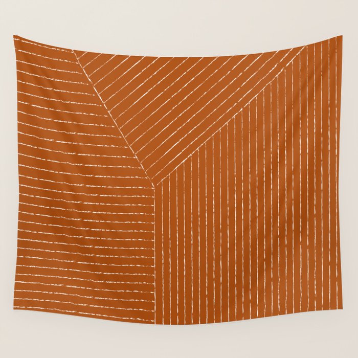 Lines (Rust) Wall Tapestry Gallery Image 4