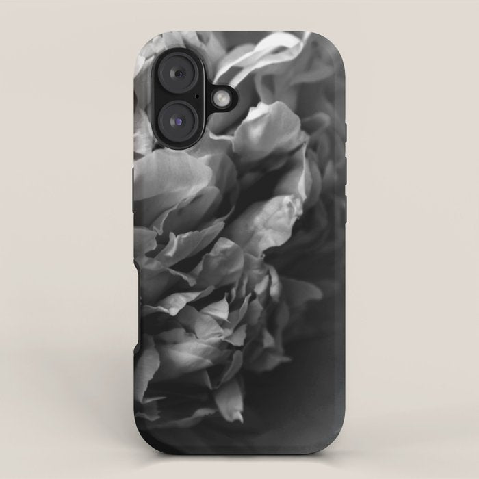 Black and White Summer Peony iPhone Case Gallery Image 1