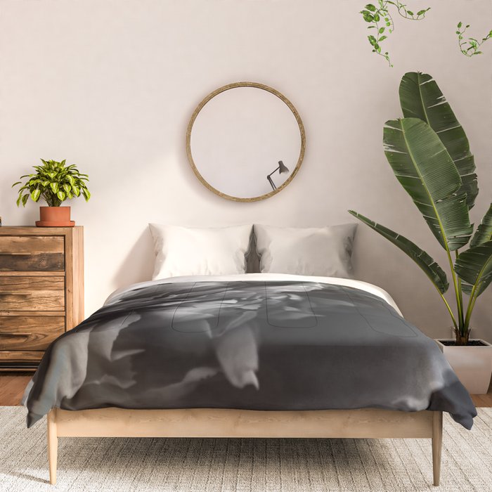 Black and White Summer Peony Comforter Gallery Image 3