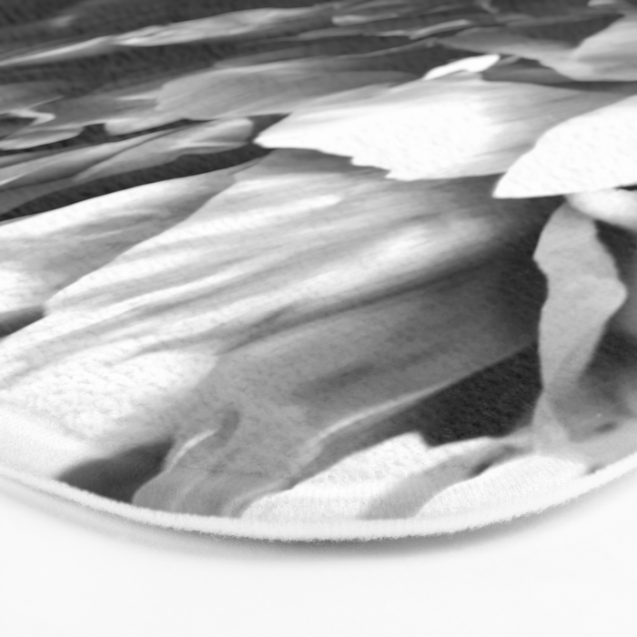 Black and White Summer Peony Bath Mat Gallery Image 3