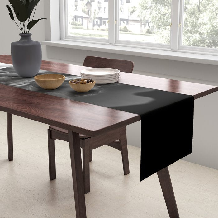 Black and White Summer Peony Table Runner Gallery Image 2