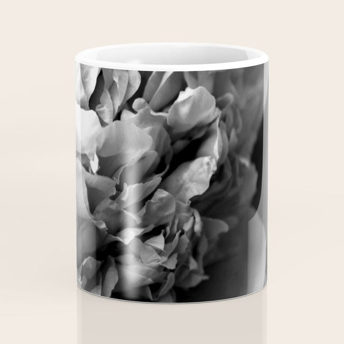 Black and White Summer Peony Coffee Mug Gallery Image 4
