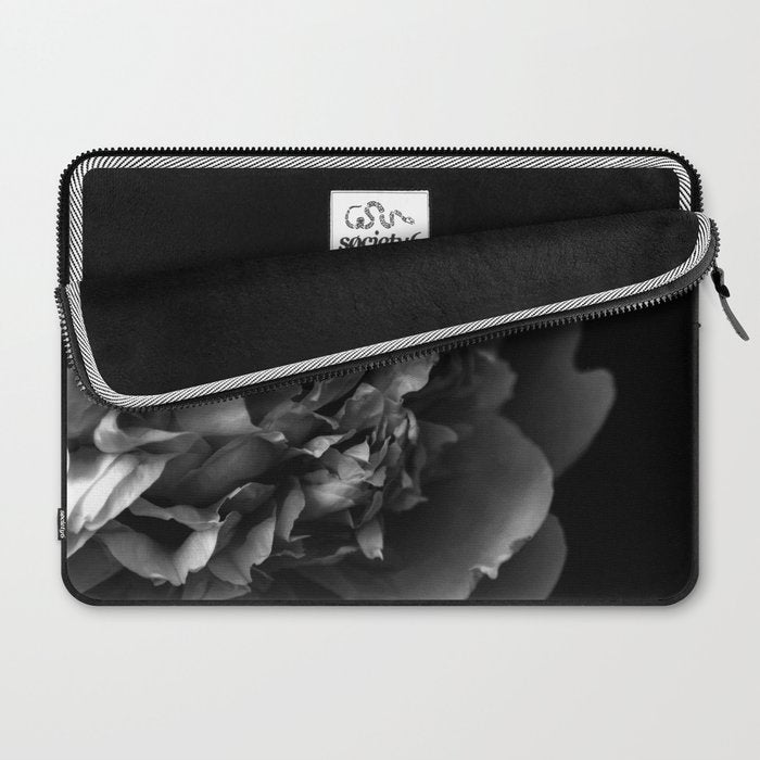 Black and White Summer Peony Laptop Sleeve Gallery Image 2