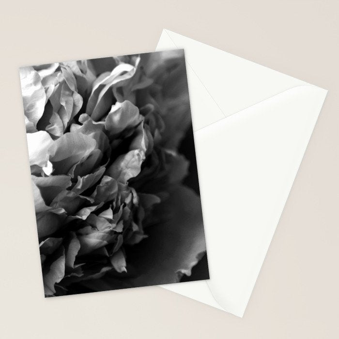 Black and White Summer Peony Stationery Card Gallery Image 2