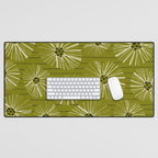 Retro Daisies: Musk Green Edition Desk Mat Gallery Image 1