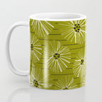 Retro Daisies: Musk Green Edition Coffee Mug Gallery Image 3