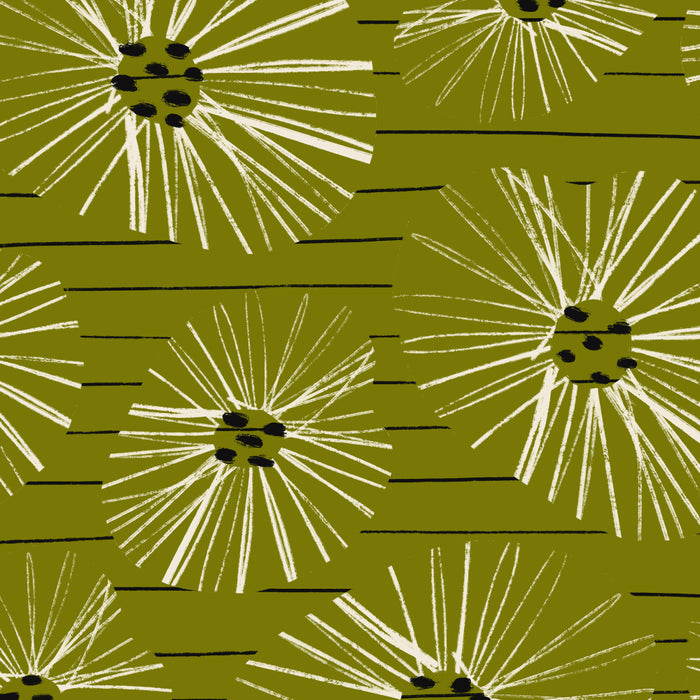 Retro Daisies: Musk Green Edition Coffee Mug Gallery Image 2