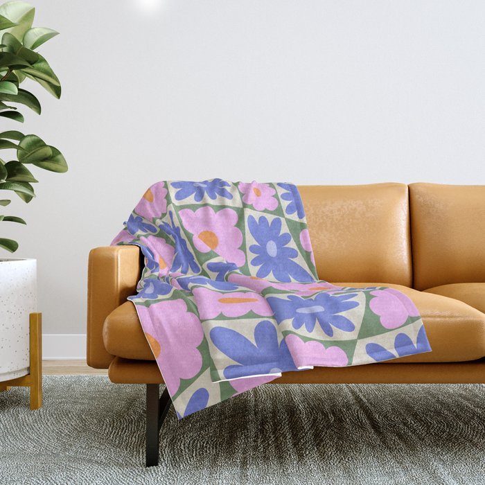Floral seven Throw Blanket Gallery Image 1