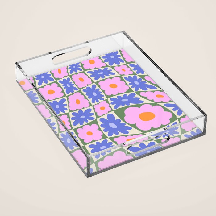 Floral seven Acrylic Tray Gallery Image 1