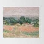Haystack at Giverny by Claude Monet Throw Blanket Gallery Image 2