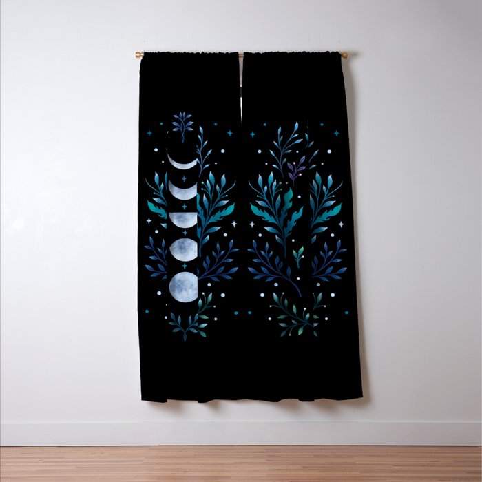 Moonlight Garden - Blue Window Curtain Gallery Image 3