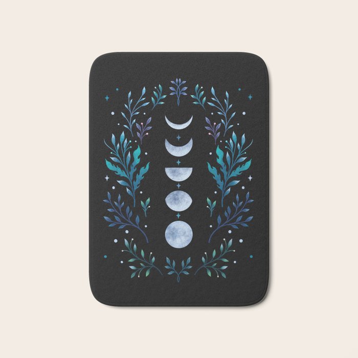 Moonlight Garden - Blue Bath Mat Gallery Image 1