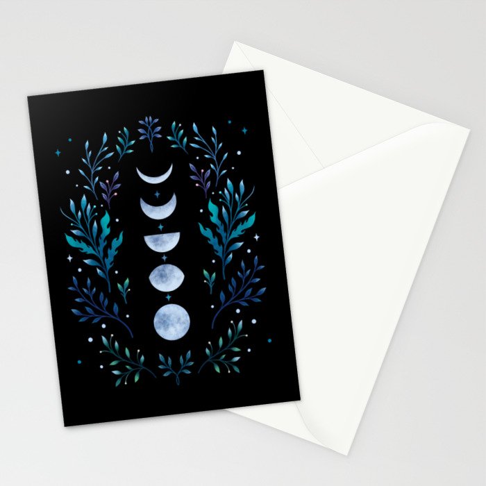 Moonlight Garden - Blue Stationery Card Gallery Image 2