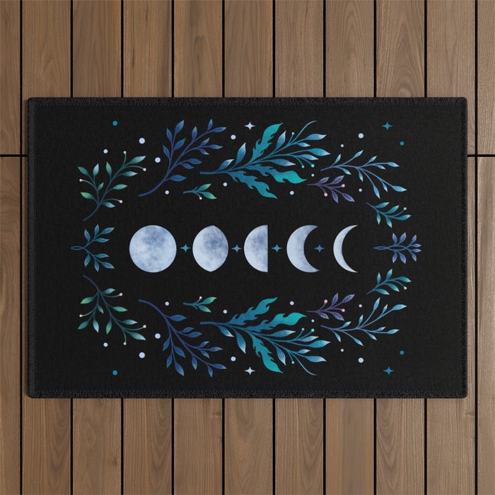 Moonlight Garden - Blue Outdoor Rug Gallery Image 1