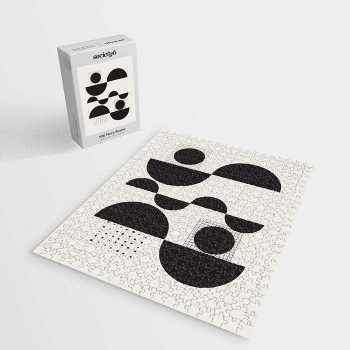 Black And White Bauhaus Abstract Jigsaw Puzzle Gallery Image 2