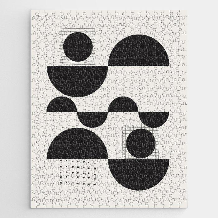 Black And White Bauhaus Abstract Jigsaw Puzzle Gallery Image 1