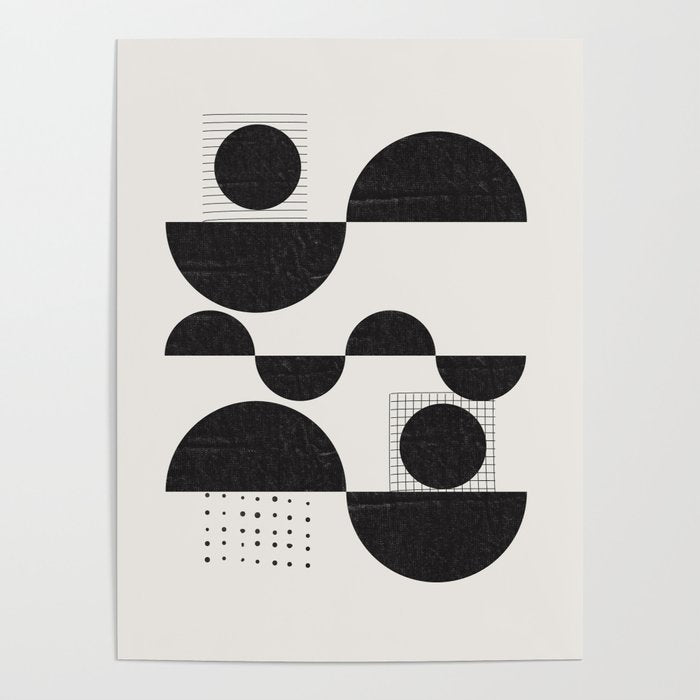 Black And White Bauhaus Abstract Poster Gallery Image 1