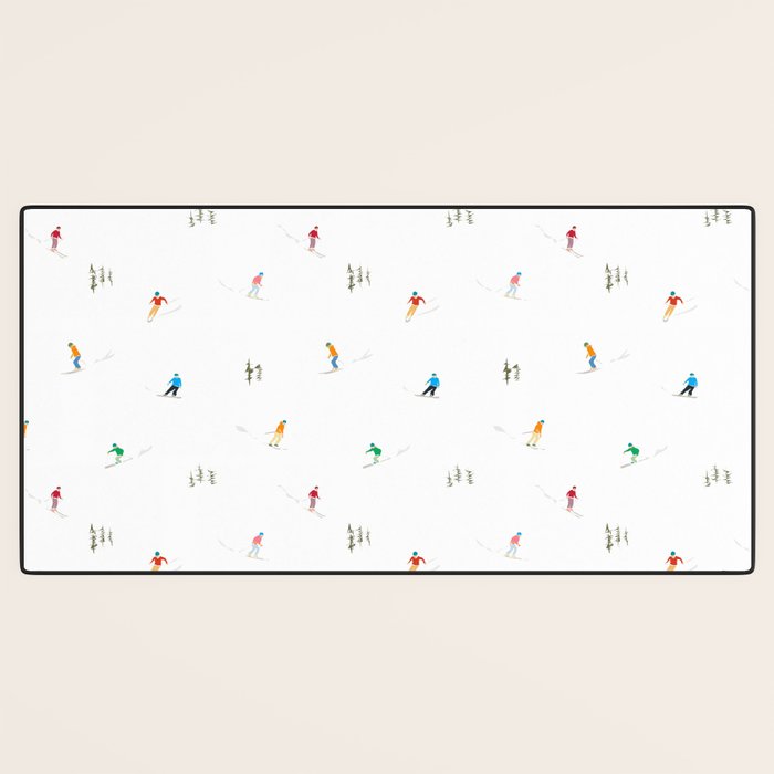 Mountain Skiers Pattern Desk Mat Gallery Image 3
