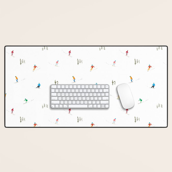 Mountain Skiers Pattern Desk Mat Gallery Image 1