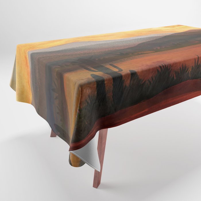 Desert in the Golden Sun Glow Tablecloth Gallery Image 1