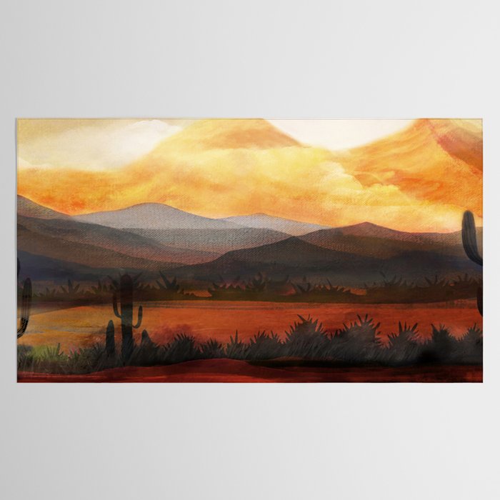 Desert in the Golden Sun Glow Tablecloth Gallery Image 2