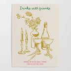 Drinks with Friends Kitchen Print Poster Gallery Image 4
