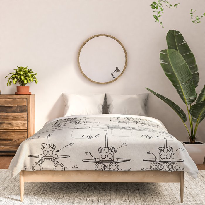 Nasa Space Shuttle Patent - Nasa Shuttle Art - Antique Comforter Gallery Image 3