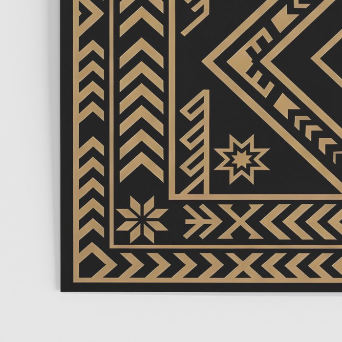 Intricate Gold and Black Tribal Surface Pattern Poster Gallery Image 3