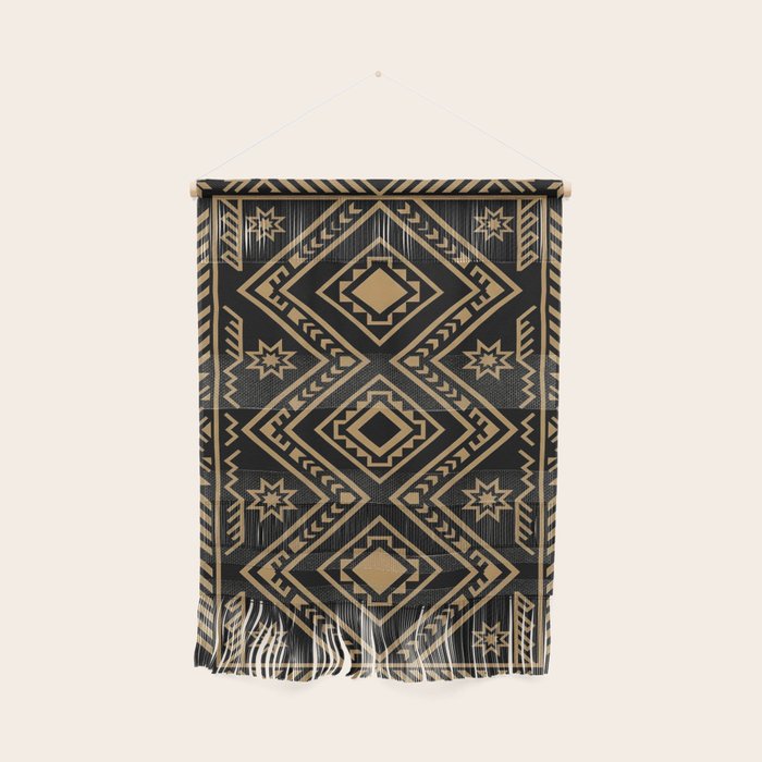 Intricate Gold and Black Tribal Surface Pattern Wall Hanging Gallery Image 1