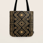 Intricate Gold and Black Tribal Surface Pattern Tote Bag Gallery Image 1