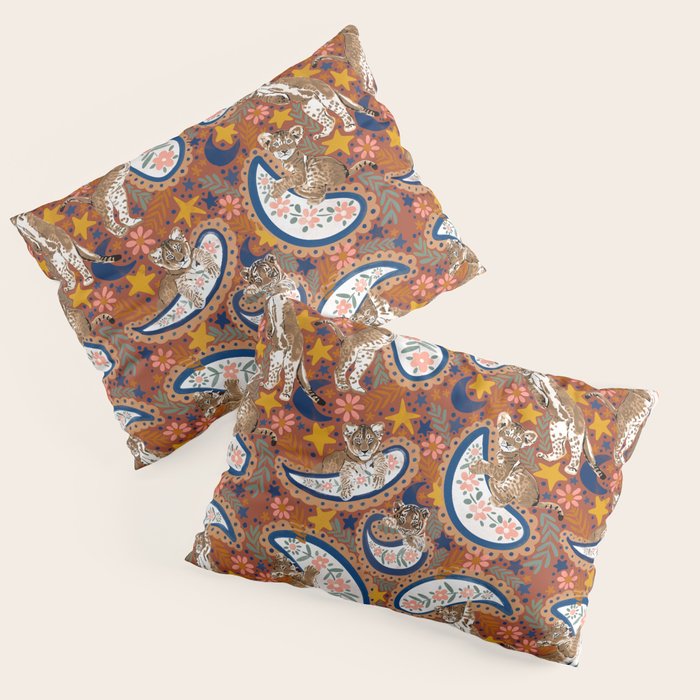 Celestial Sunset Leopard Cubs Pillow Sham Gallery Image 1