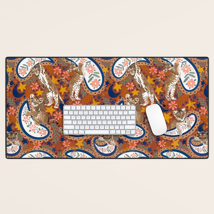 Celestial Sunset Leopard Cubs Desk Mat Gallery Image 1