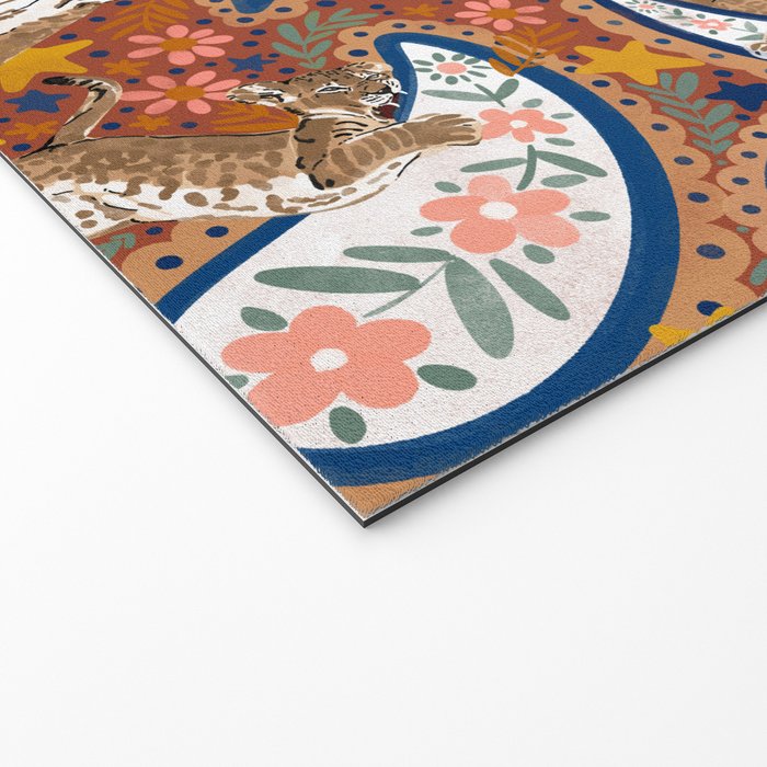Celestial Sunset Leopard Cubs Welcome Mat Gallery Image 2