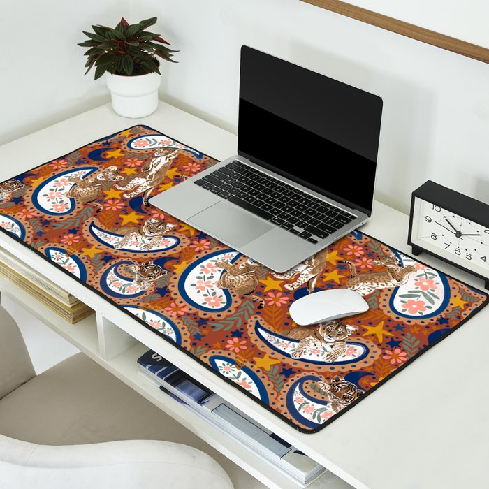 Celestial Sunset Leopard Cubs Desk Mat Gallery Image 2