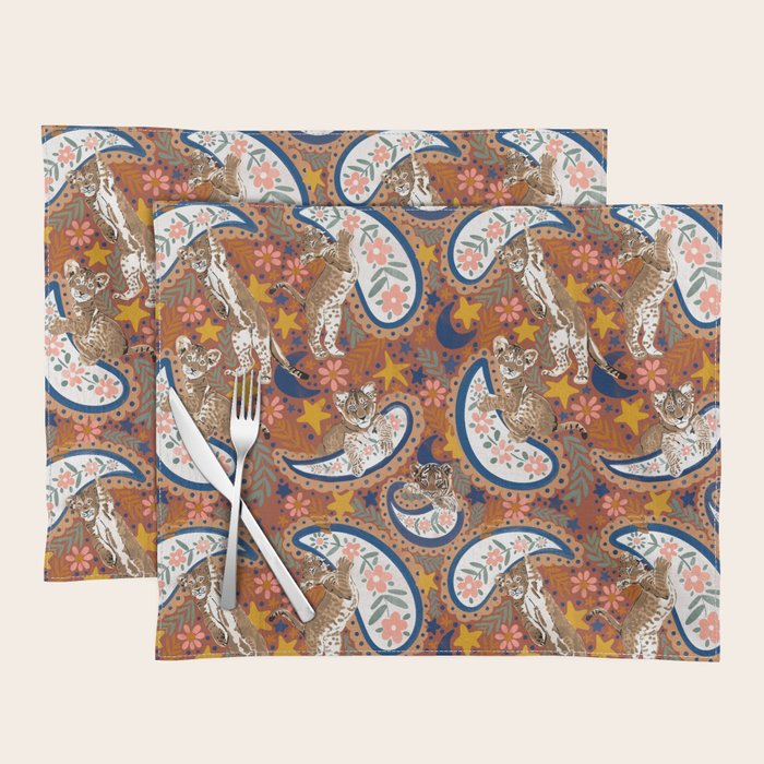 Celestial Sunset Leopard Cubs Placemat Gallery Image 1